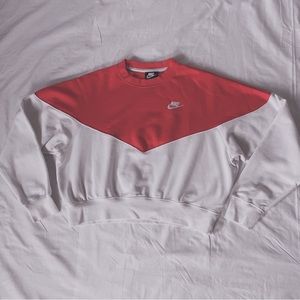 Nike Sportswear Heritage Crop Crew Coral White XL